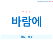 韓国語で表現 바람에 [パラメ] 風に、風で 歌詞で勉強