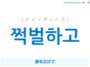 韓国語で表現 쩍벌하고 [チョッポルハゴ] 脚を広げて 歌詞で勉強