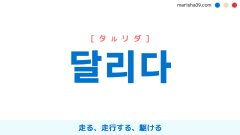 韓国語単語勉強 달리다 [タルリダ] 走る、走行する、駆ける 意味・活用・読み方と音声発音