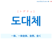 韓国語単語・ハングル 도대체 [トデチェ] 一体、一体全体、全然、全く 意味・活用・読み方と音声発音