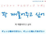韓国語で表現 꽉 깨물어주고 싶어 [ッコァッ ケムロジュゴ シポ] ギュッと噛み付きたい、ギュッと噛んであげたい 歌詞から学ぶ
