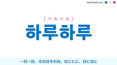 Boa 하루하루 一日一日 Ordinary Day 歌詞で学ぶ韓国語 韓国語勉強marisha