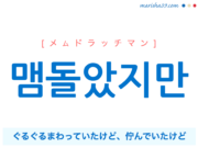 韓国語で表現 맴돌았지만 [メムドラッチマン] ぐるぐるまわっていたけど、佇んでいたけど 歌詞で勉強