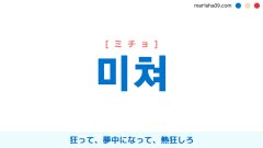 韓国語表現【미쳐】狂って、夢中になって、熱狂しろ [ミチョ] 歌詞で勉強