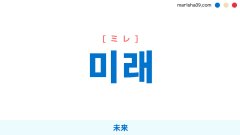 韓国語ハングル 미래 [ミレ] 未来 意味・活用・読み方と音声発音