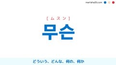韓国語単語勉強 무슨 [ムスン] どういう、どんな、何の、何か 意味・活用・読み方と音声発音