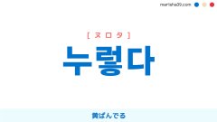 韓国語ハングル 누렇다 [ヌロタ] 黄ばんでる 意味・活用・読み方と音声発音