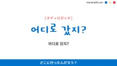 韓国語ハングルフレーズ音声 어디로 갔지? どこに行ったんだろう?