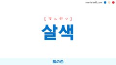 韓国語ハングル 살색 [サルセク] 肌の色 意味・活用・読み方と音声発音