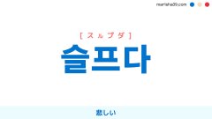 韓国語ハングル 슬프다 [スルプダ] 悲しい 意味・活用・表現例と音声発音