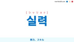 韓国語ハングル 실력 [シッリョク] 実力、スキル 意味・活用・表現例と音声発音