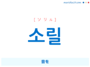韓国語で表現 소릴 [ソリル] 音を 歌詞で勉強