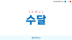 韓国語ハングル 수달 [スダル] 川獺・獺、カワウソ 意味・活用・表現例と音声発音