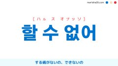 韓国語で表現 하는 수 없지 뭐 ハヌンス オプチ ムォ まあしょうがないね 仕方ないよね 歌詞で勉強 韓国語勉強marisha