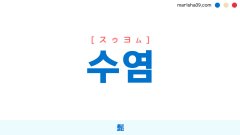韓国語ハングル 수염 [スゥヨム] 髭 意味・活用・読み方と音声発音