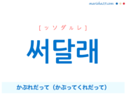 韓国語で表現 써달래 [ッソダルレ] かぶれだって（かぶってくれだって） 歌詞から学ぶ