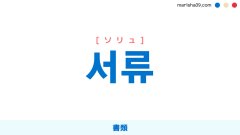 韓国語ハングル 서류 [ソリュ] 書類 意味・活用・表現例と音声発音